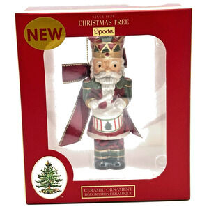 Spode Christmas Tree Tartan & Green Nutcracker Ornament 2024 Release w Drum NEW